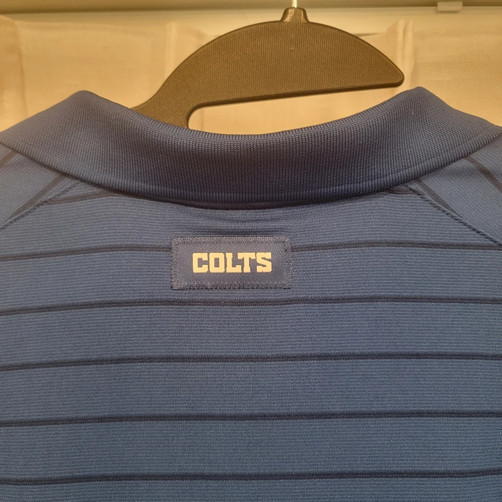 Nike Colts Dri Fit Striped Polo Blue On Field Size Medium NWT